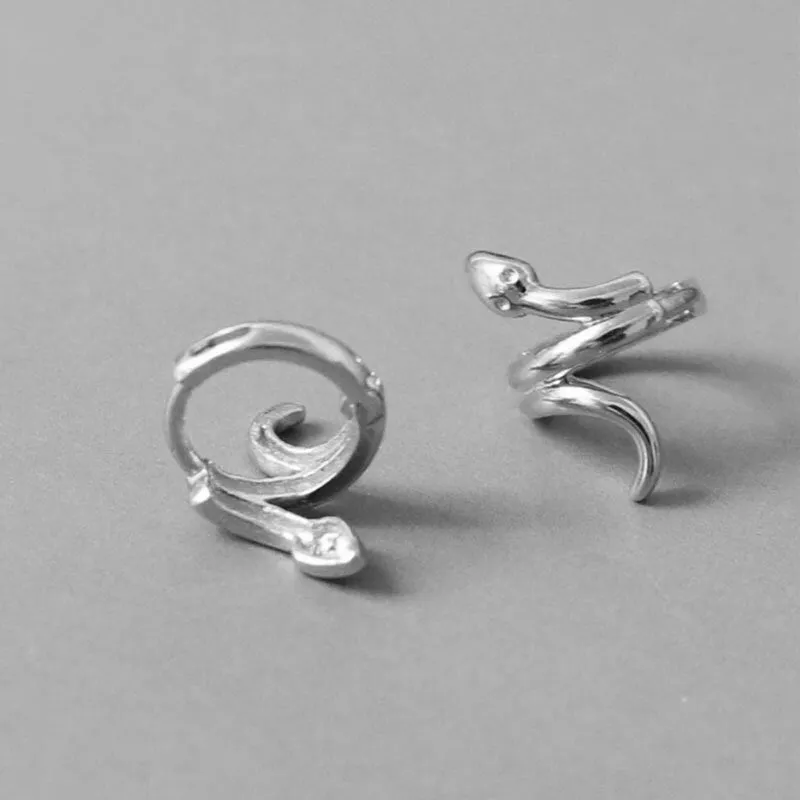 Sweet Snake Charm Hoop Earrings