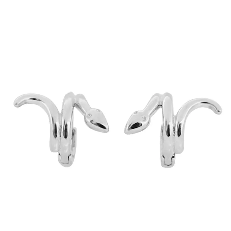 Sweet Snake Charm Hoop Earrings