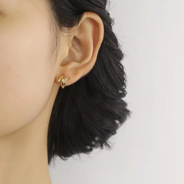 Sweet Snake Charm Hoop Earrings