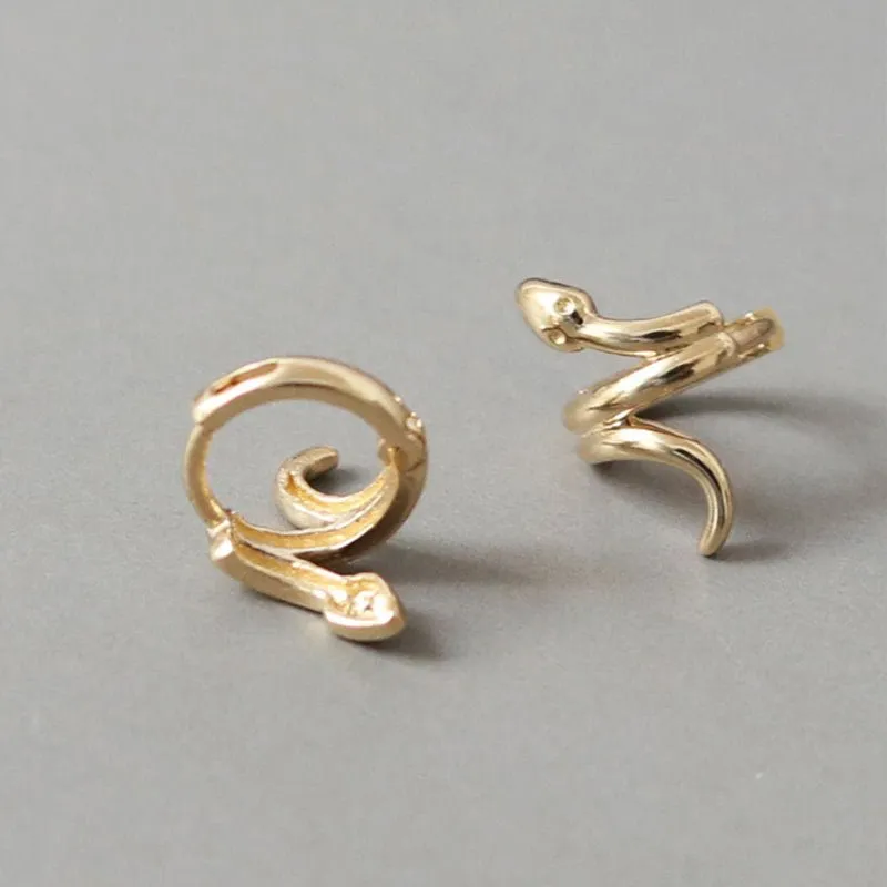 Sweet Snake Charm Hoop Earrings