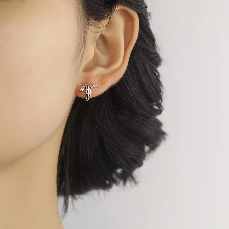Sweet Snake Charm Hoop Earrings