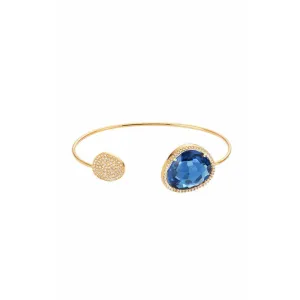 TAI Open Organic Cuff Pave Disc  Blue Montana