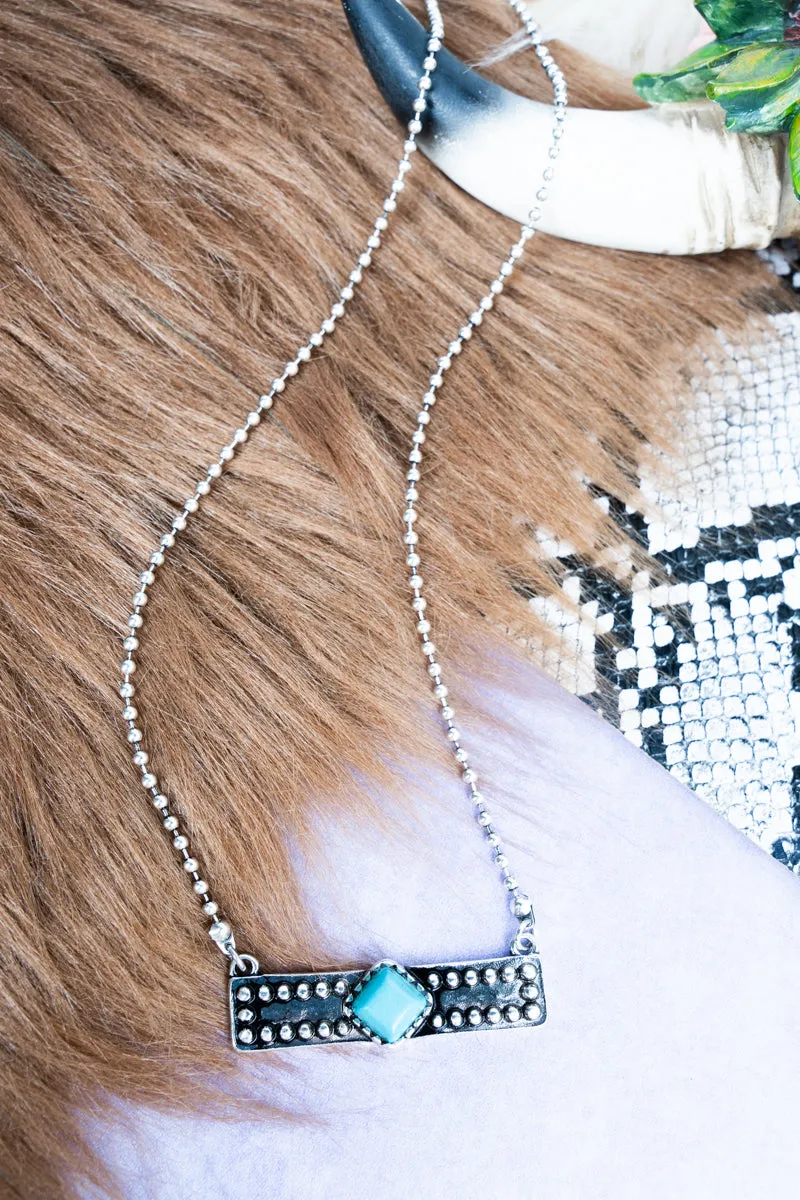 Tamra Turquoise Silvertone Necklace