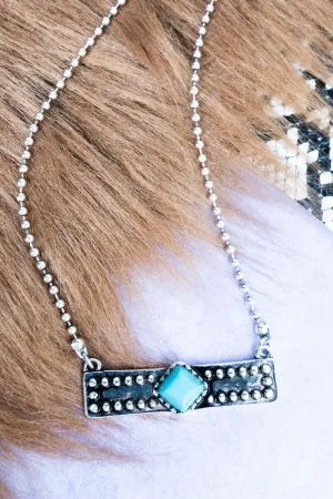 Tamra Turquoise Silvertone Necklace