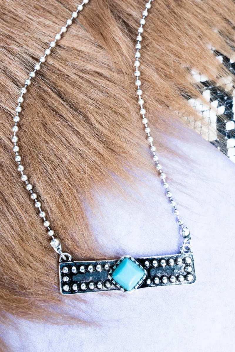 Tamra Turquoise Silvertone Necklace