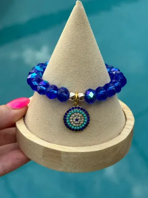 The Blue Iridescent Evil Eye Bracelet