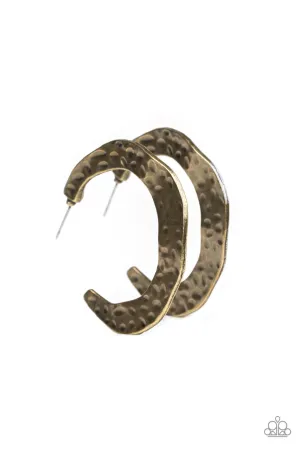 The HOOP Up Brass Paparazzi Earrings