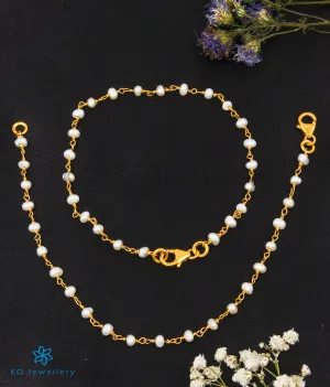 The Iravat Silver Pearl Anklets