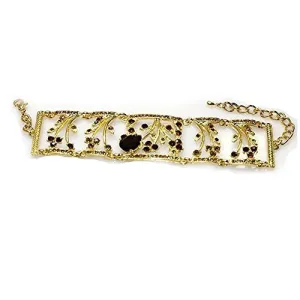 Topaz Teardrop Stone 7Inch  Plus 2 Extender Crystal Bracelet Silver Tone