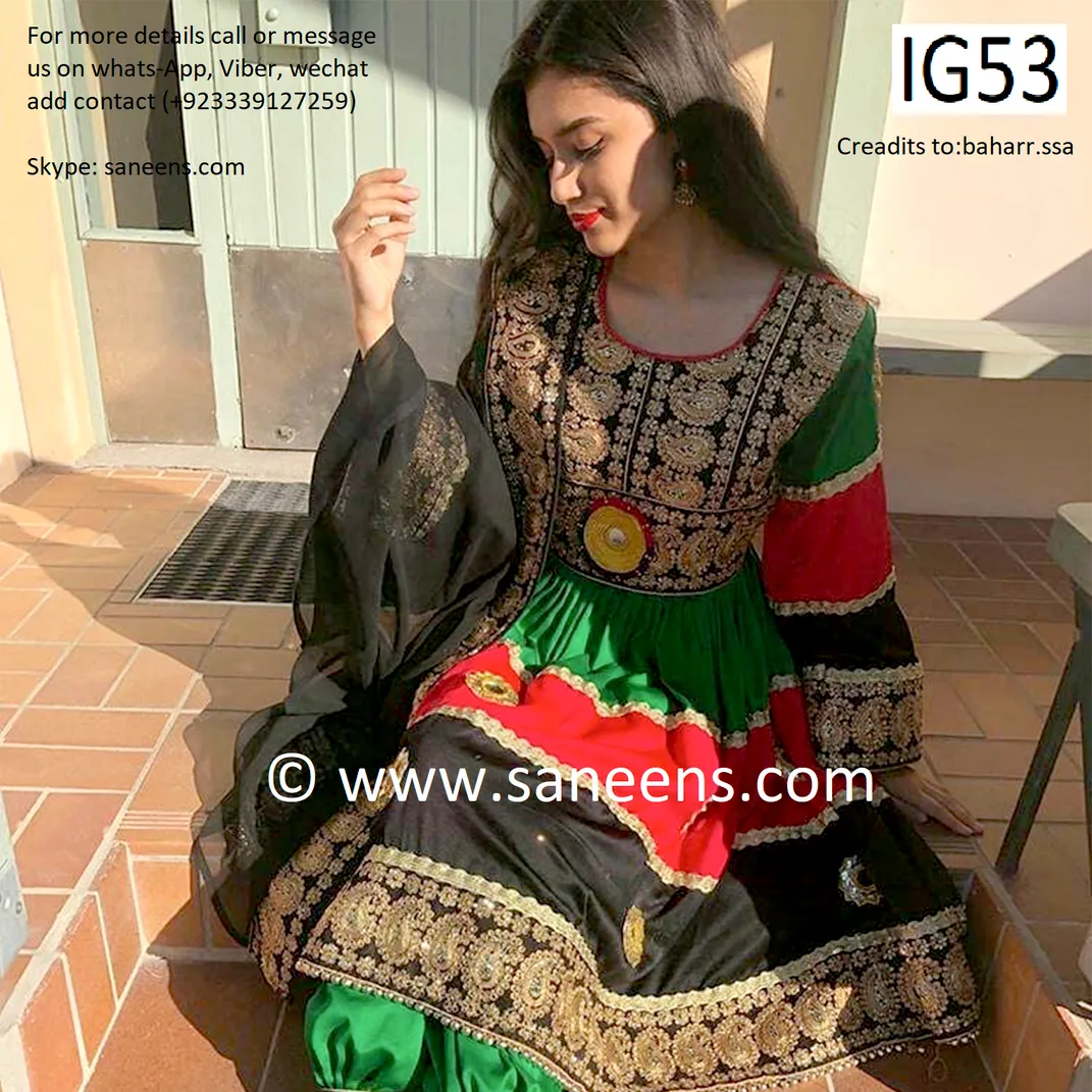 Traditional Afghan Flag Color Dress