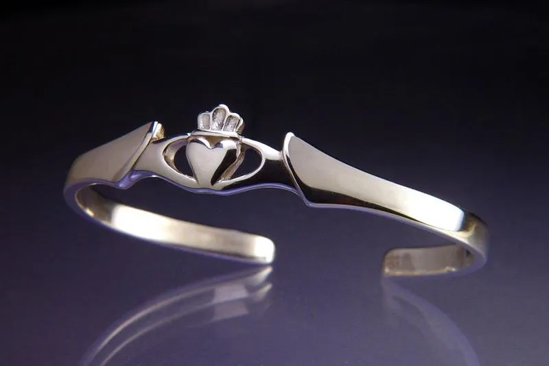 Traditional Claddagh Cuff Bracelet