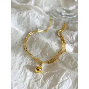 Trendy Double Chain Anklet Gold 18K