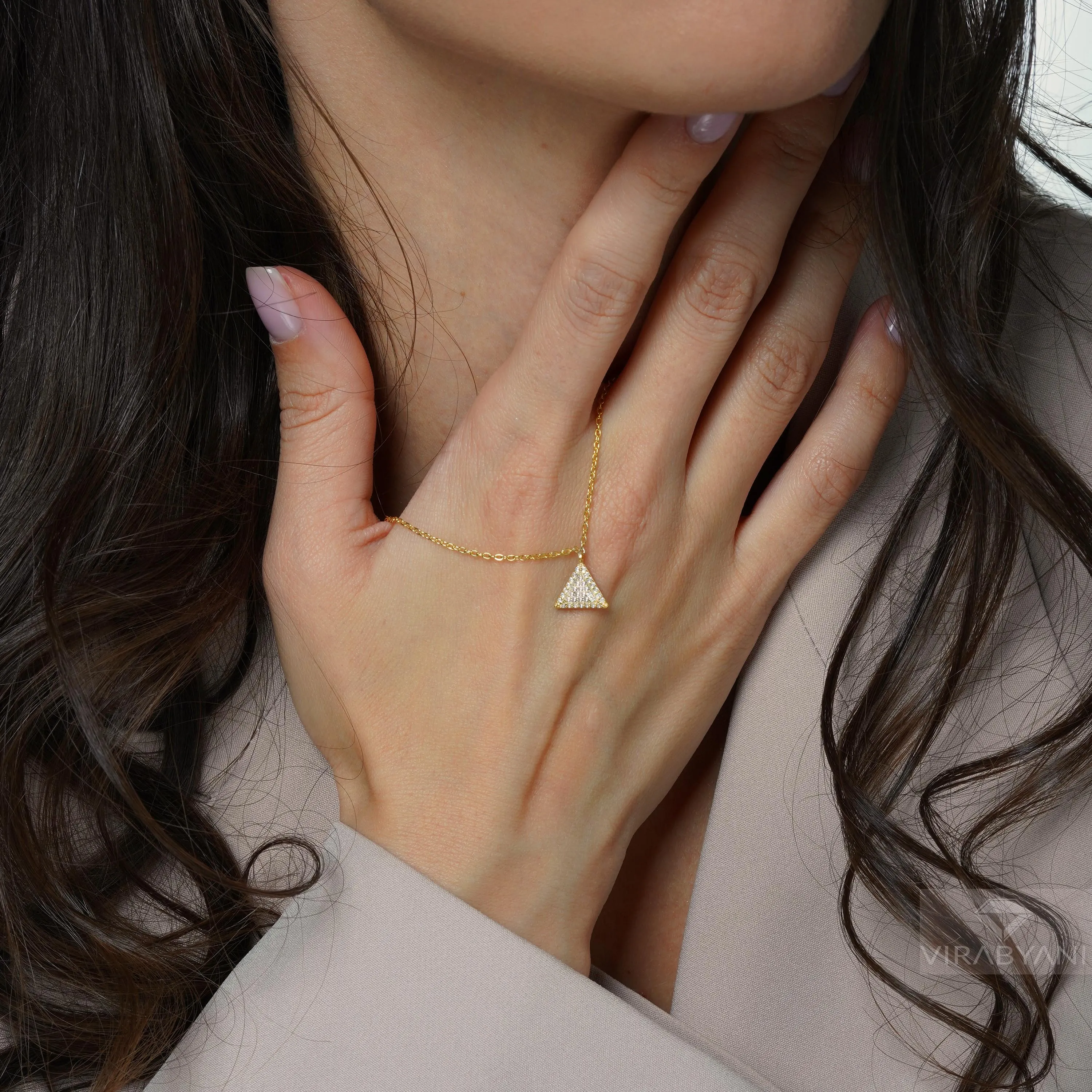 Triangle Shaped AMoré Pavé Necklace With 0.30 ct. Diamonds