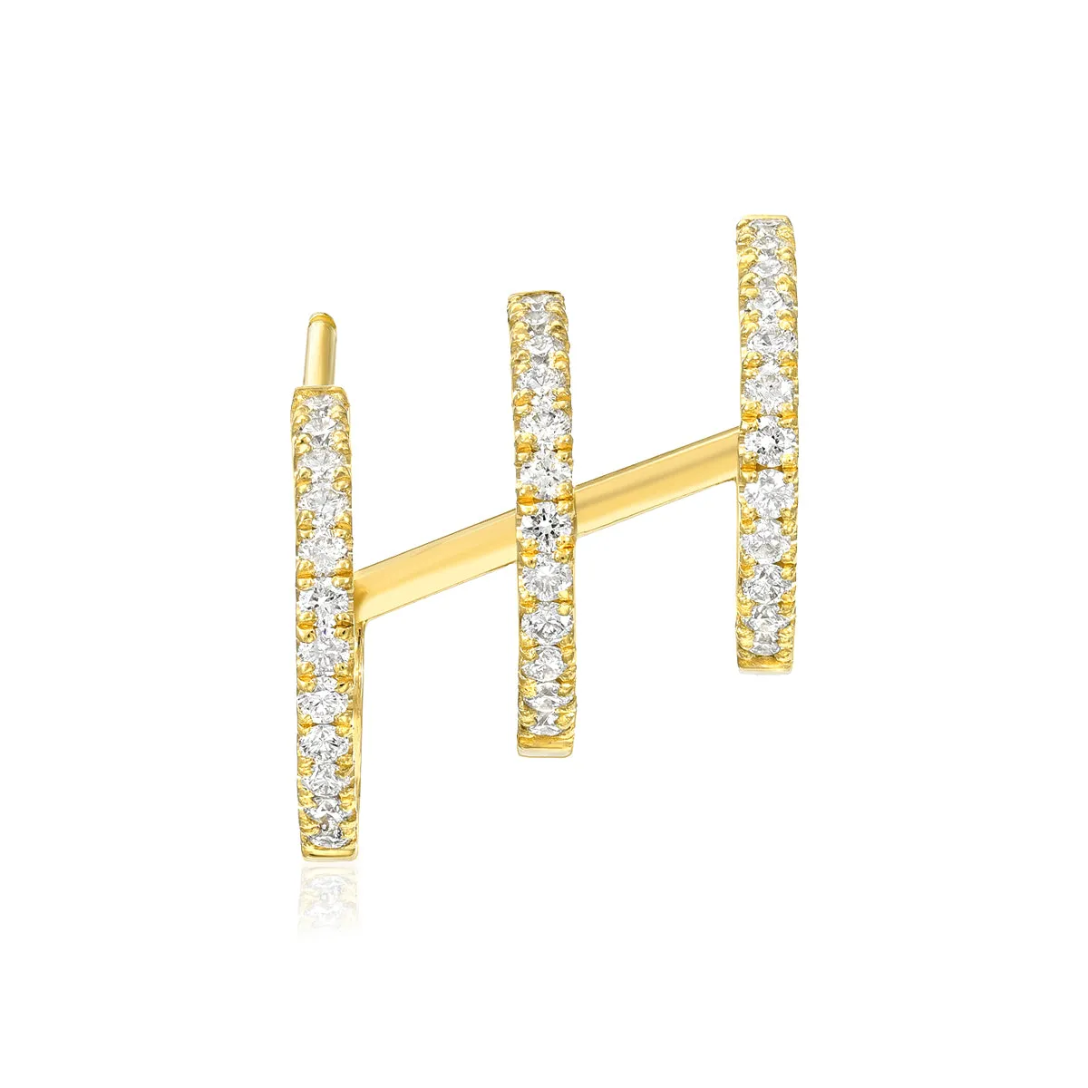 Triple Diamond Hoop Cuff Earring