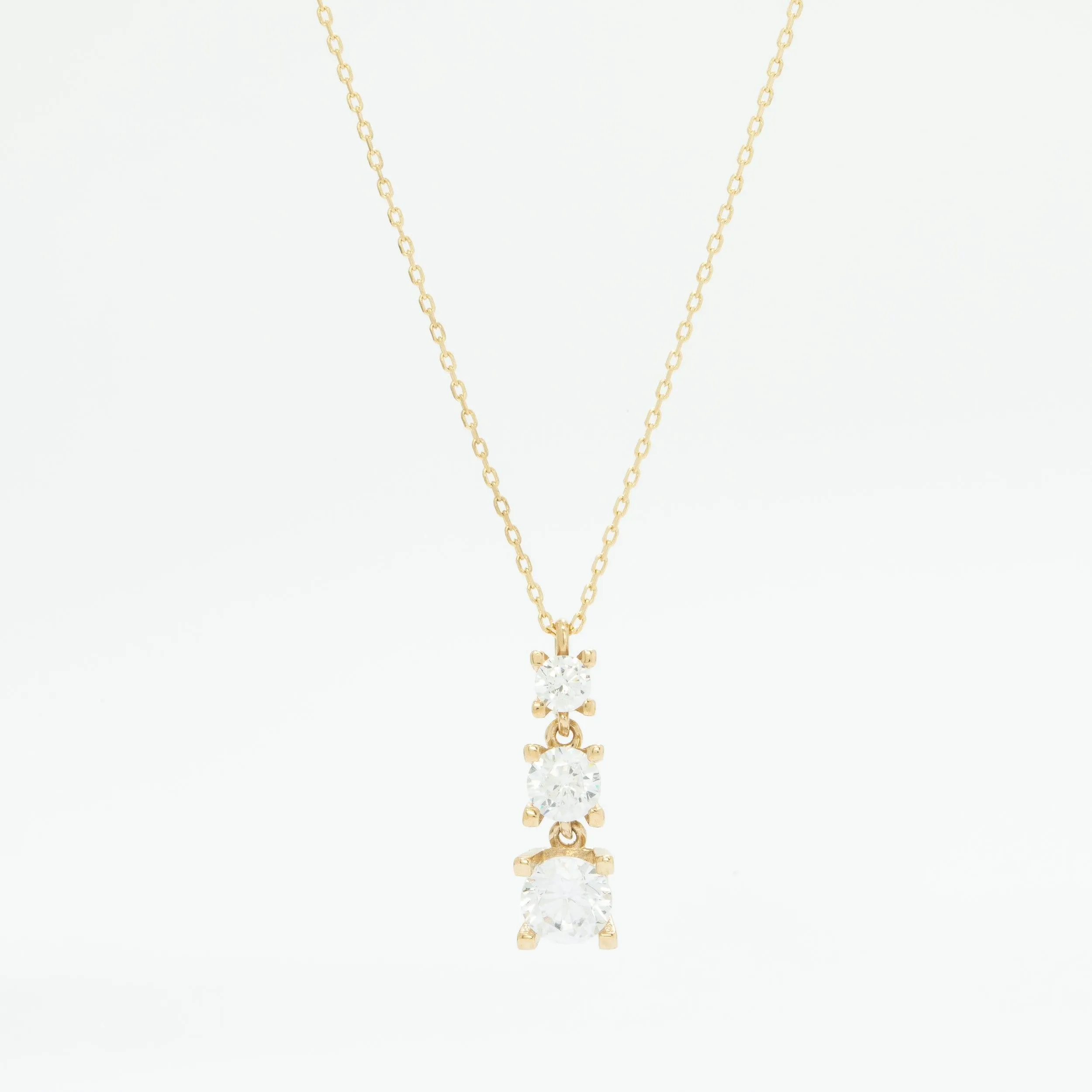 Triple Stone Necklace - 18K Gold Vermeil