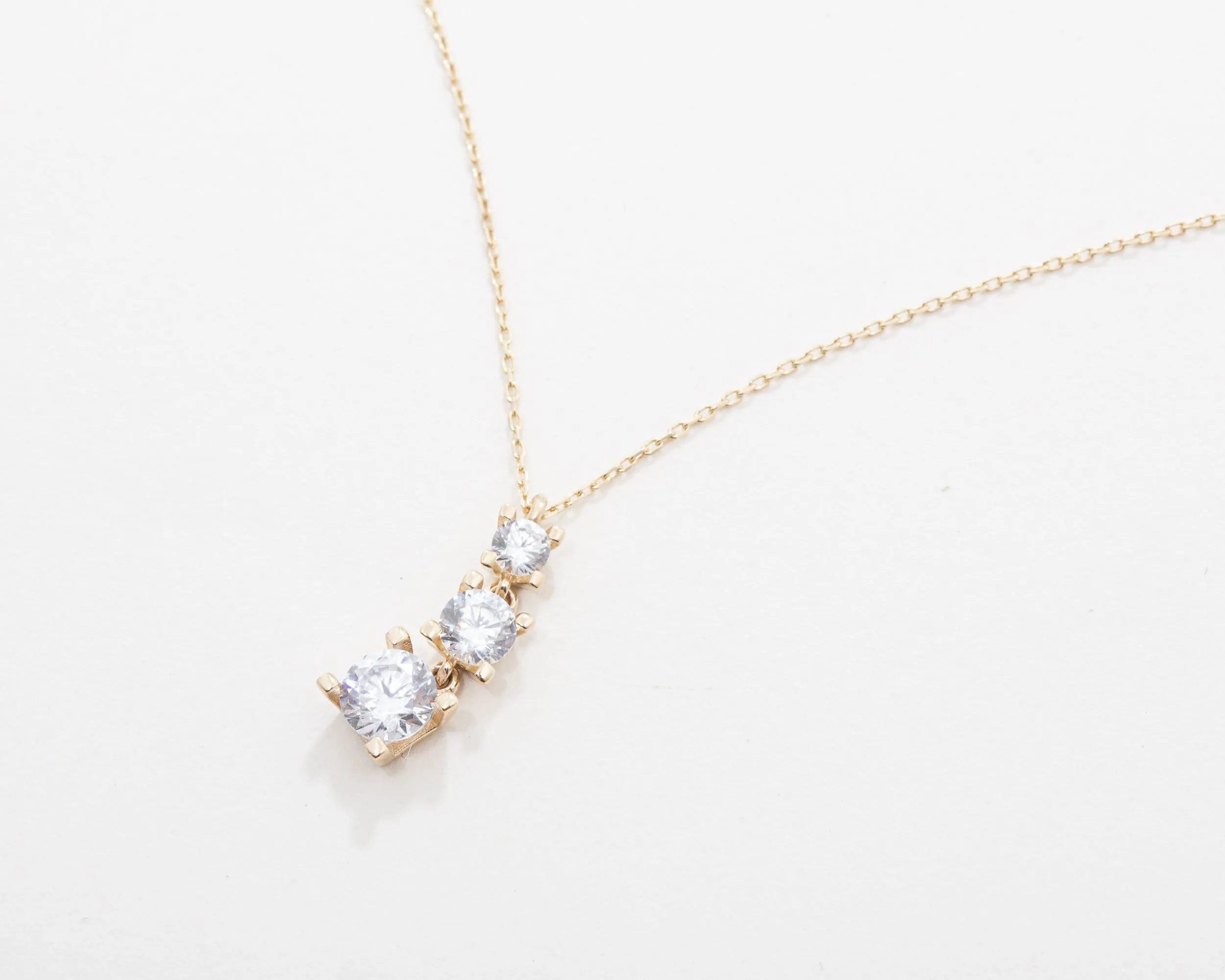 Triple Stone Necklace - 18K Gold Vermeil