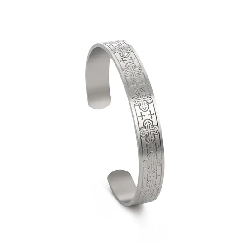 Triquetra Cuff Bangle for Women Men Stainless Steel Bracelet Jewelry Good Luck Protection Celtics Irish Knots
