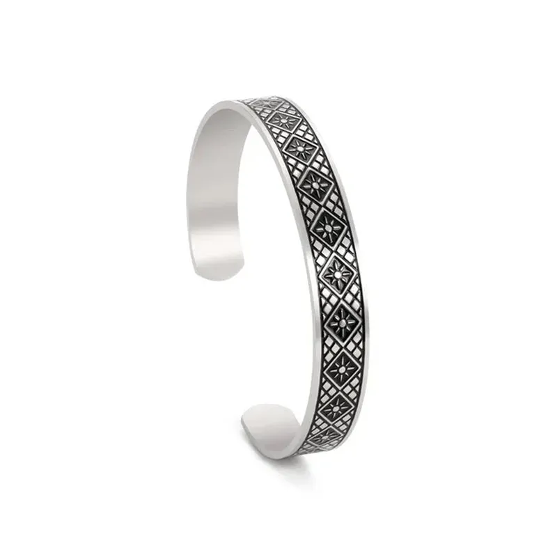 Triquetra Cuff Bangle for Women Men Stainless Steel Bracelet Jewelry Good Luck Protection Celtics Irish Knots