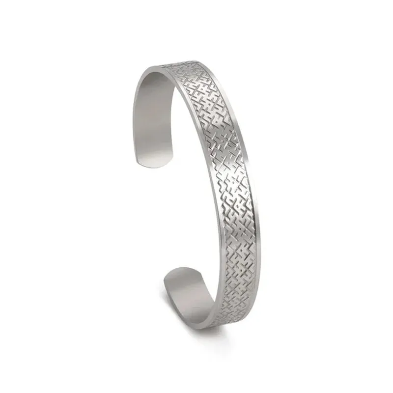 Triquetra Cuff Bangle for Women Men Stainless Steel Bracelet Jewelry Good Luck Protection Celtics Irish Knots