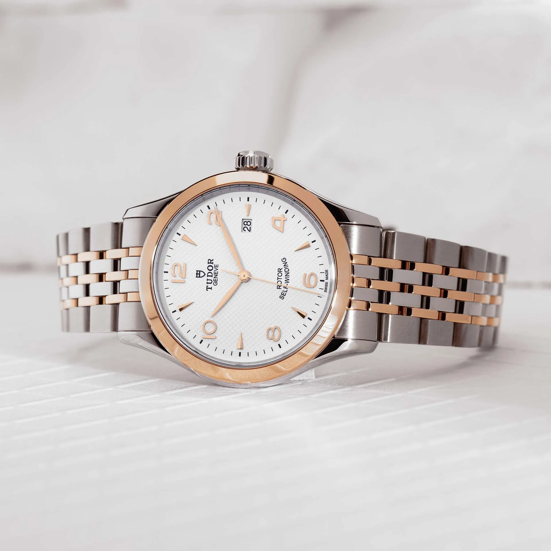 Tudor 1926, Stainless Steel and 18k Rose Gold, 28mm, Ref# M91351-0009