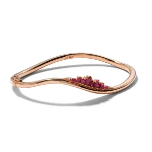 Twisted Ruched Cuff Bracelet - Ruby