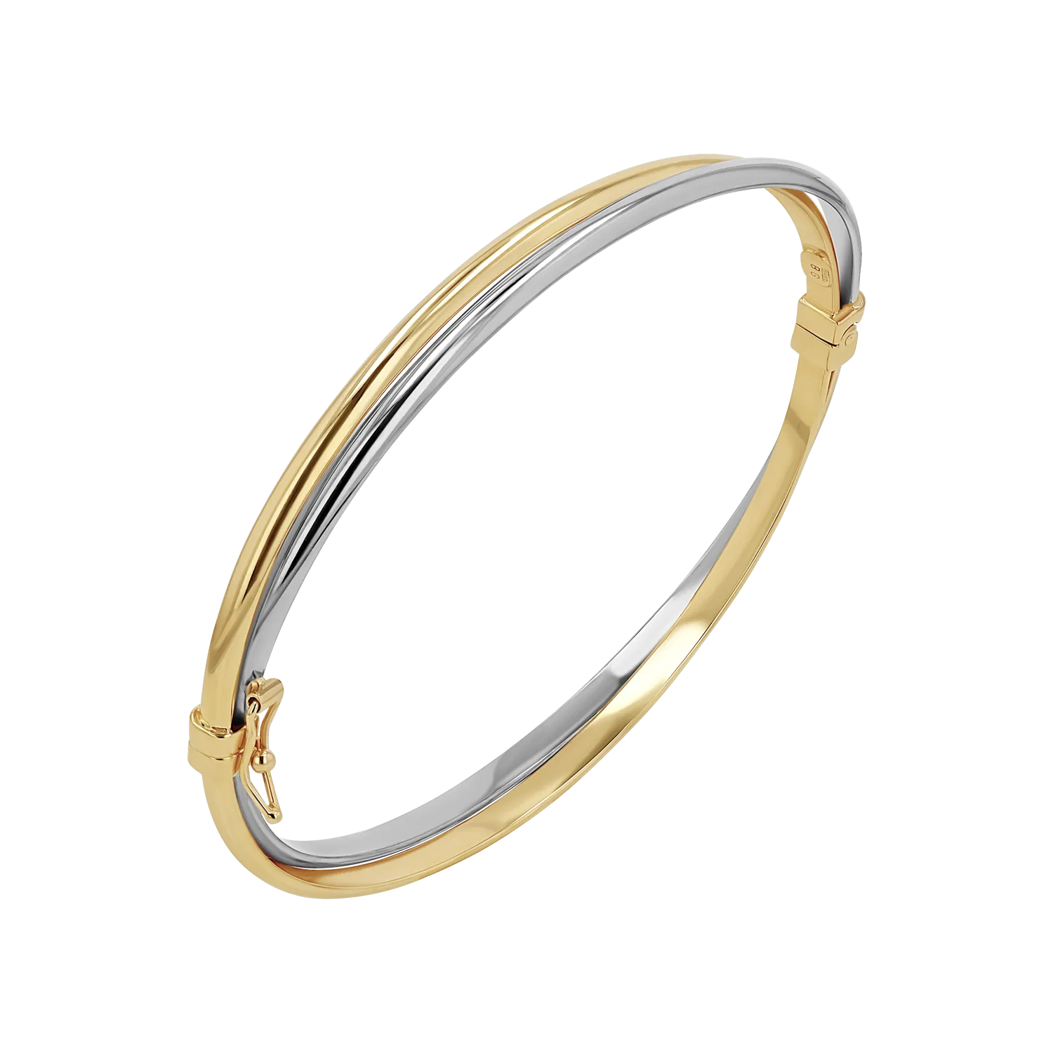 Two Tone Hinged Bangle (6mm)