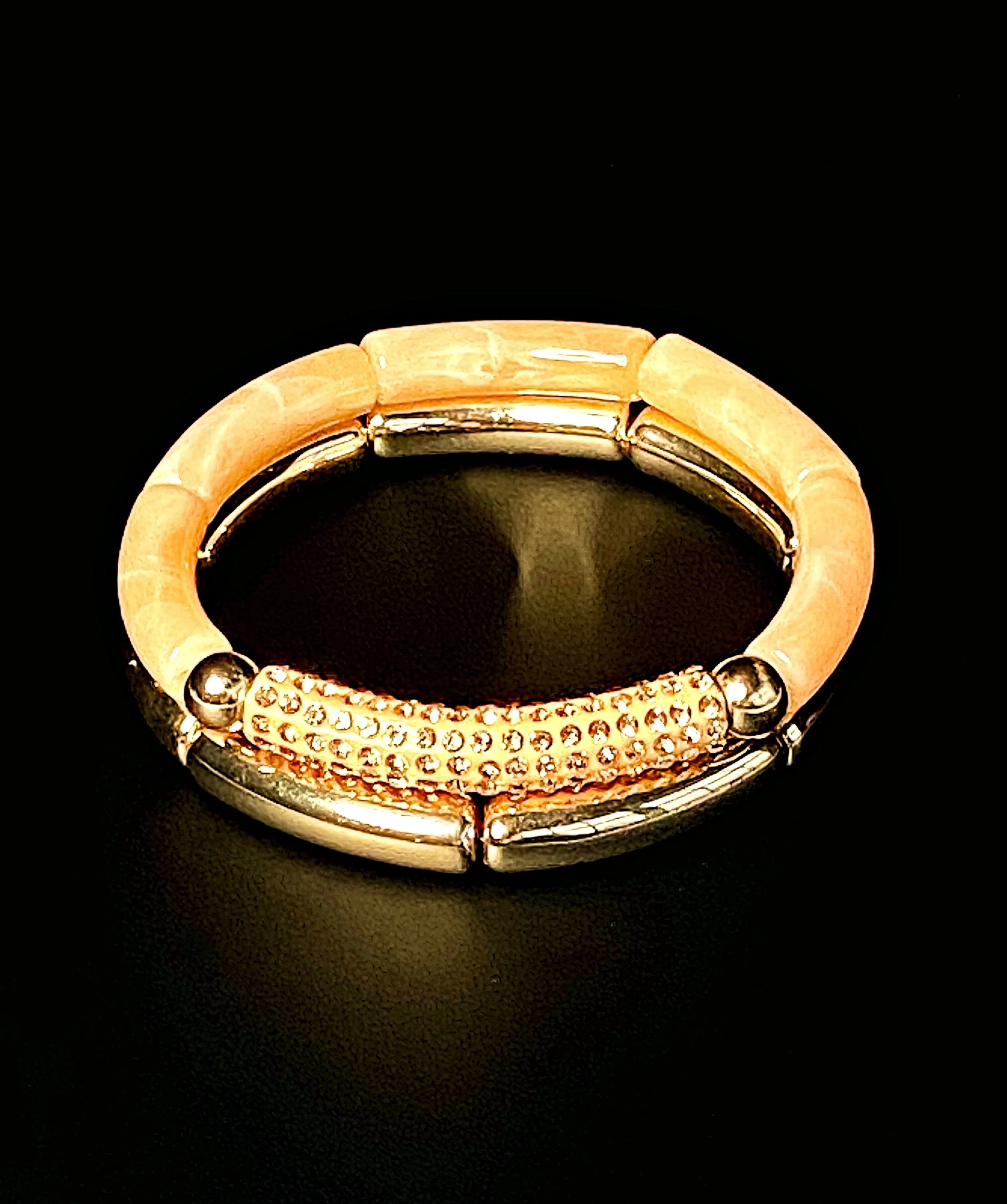 Two Toned Tube Stretch Bracelet