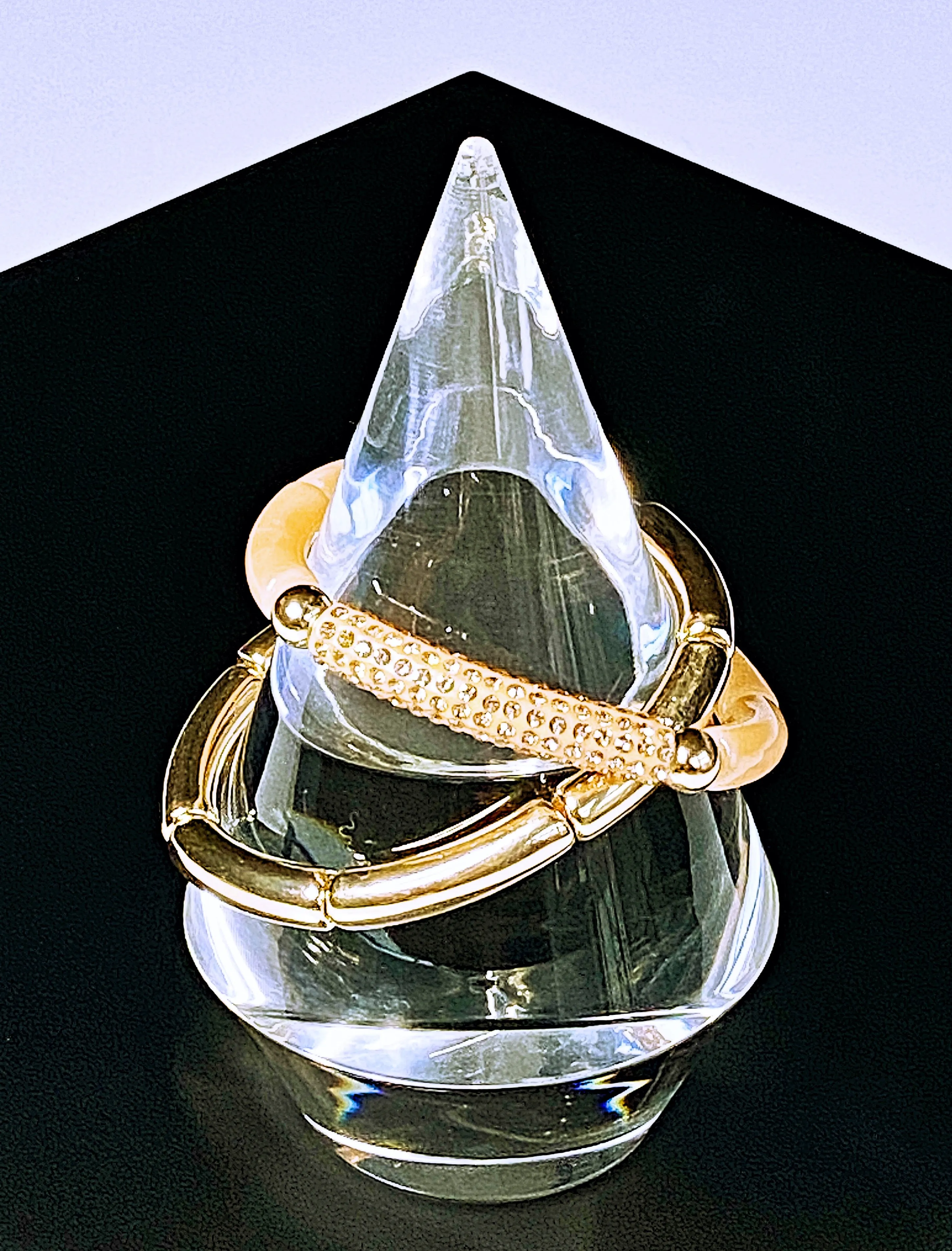 Two Toned Tube Stretch Bracelet