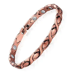 Unique X Shape Women's Magnetic Copper Anklets for Arthritis