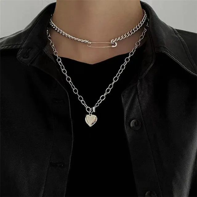 Unisex Multilayer Hip Hop Long Chain Necklace Jewelry