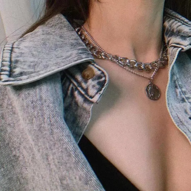 Unisex Multilayer Hip Hop Long Chain Necklace Jewelry