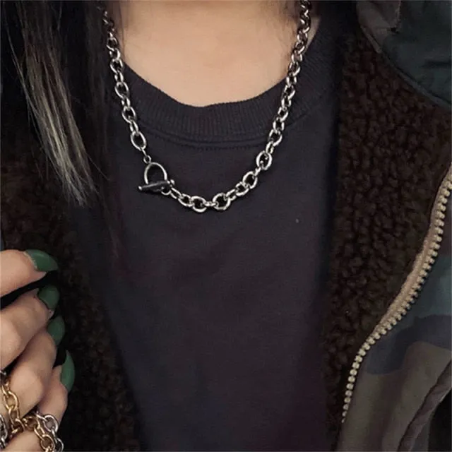 Unisex Multilayer Hip Hop Long Chain Necklace Jewelry