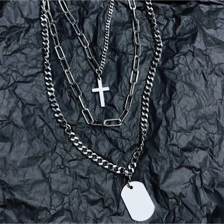 Unisex Multilayer Hip Hop Long Chain Necklace Jewelry