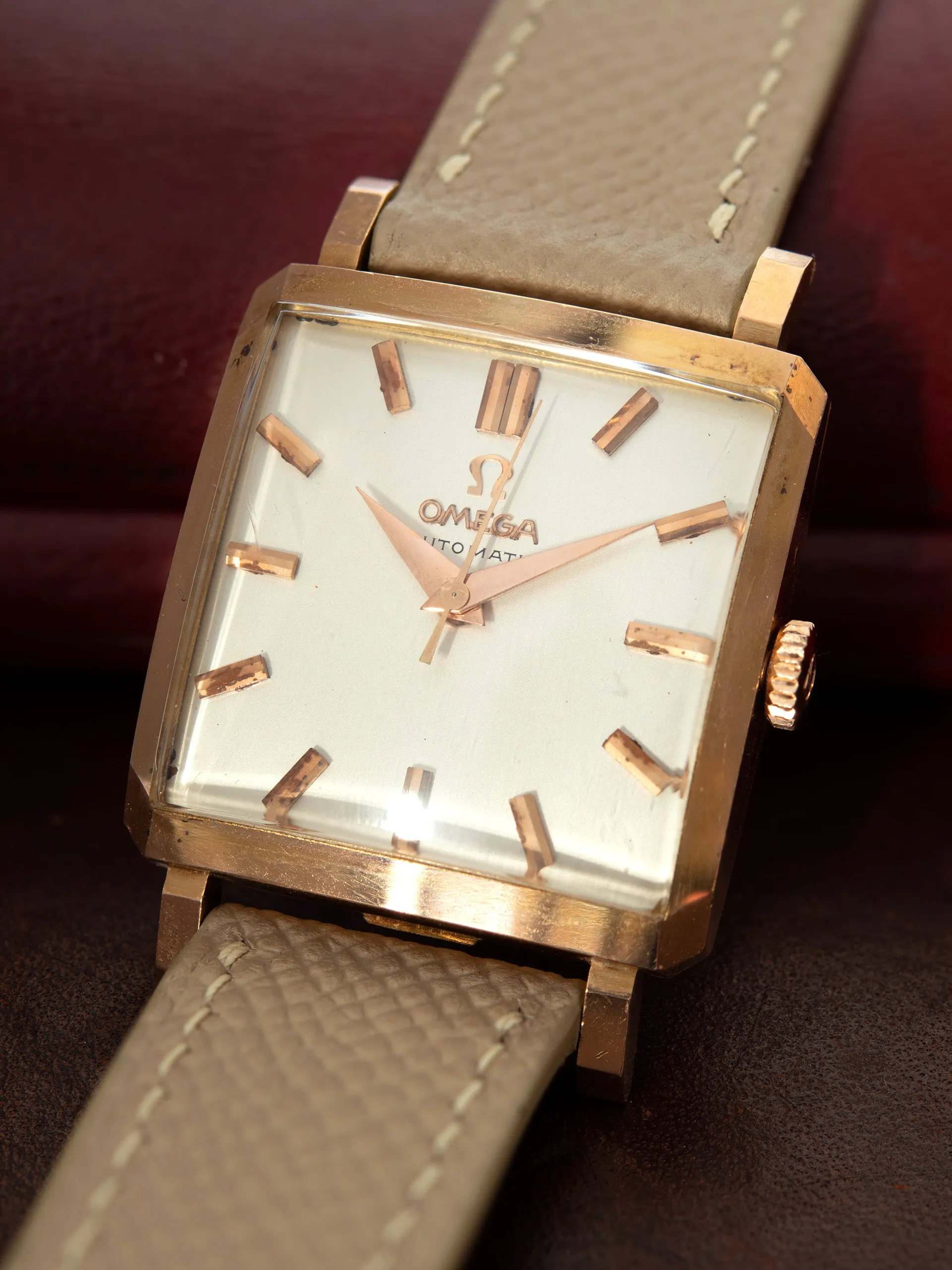 *Unpolished* 1958 Omega Automatic 18K RG (Ref. 3971) "Cal. 427" W/ Box