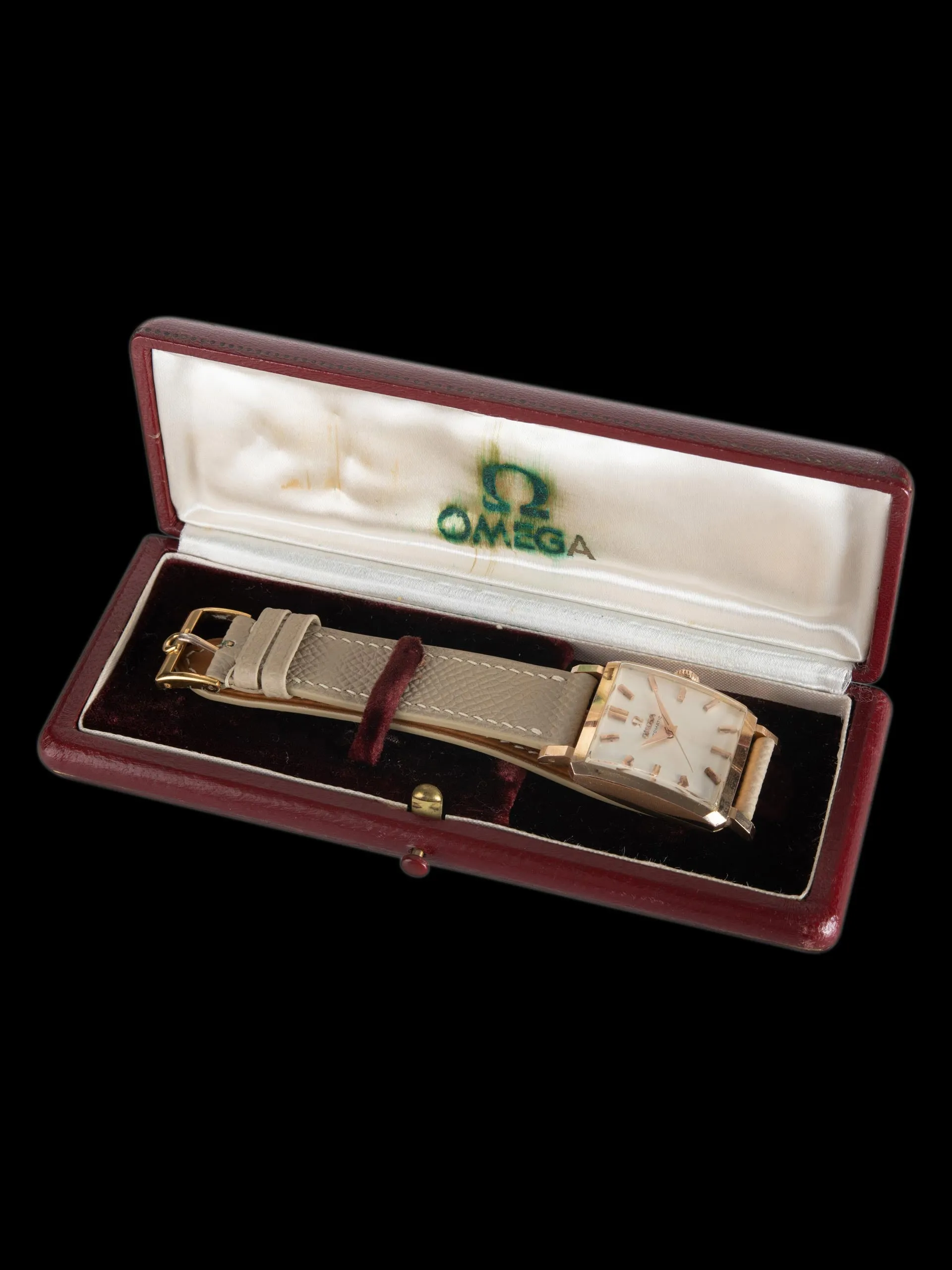 *Unpolished* 1958 Omega Automatic 18K RG (Ref. 3971) "Cal. 427" W/ Box
