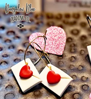 Valentine Love Letter Hoop Earrings