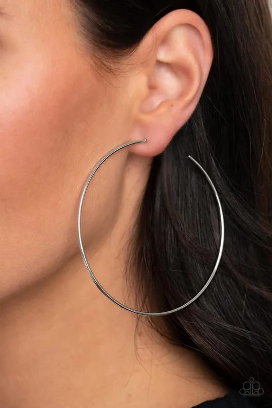 Very Curvaceous Silver Hoop Earring