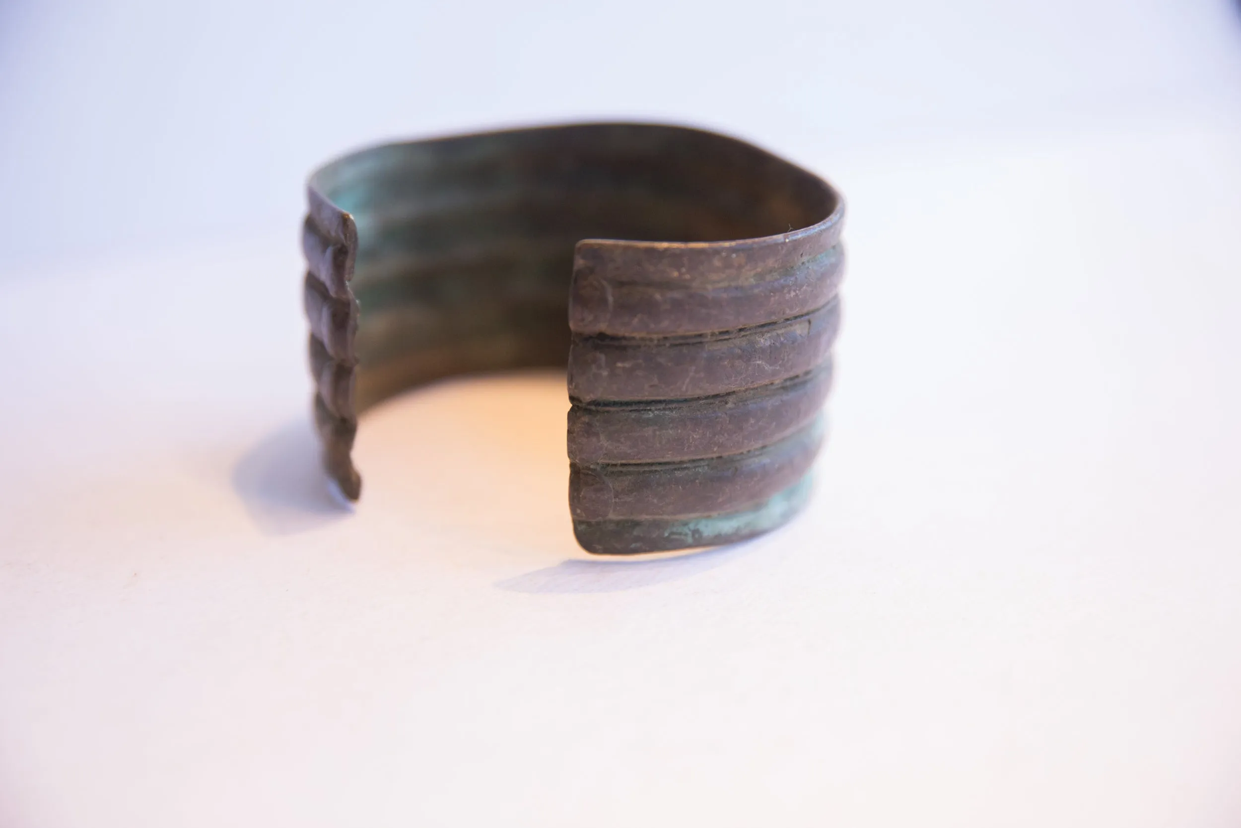 Vintage African Oxidized Wide Cuff Bracelet