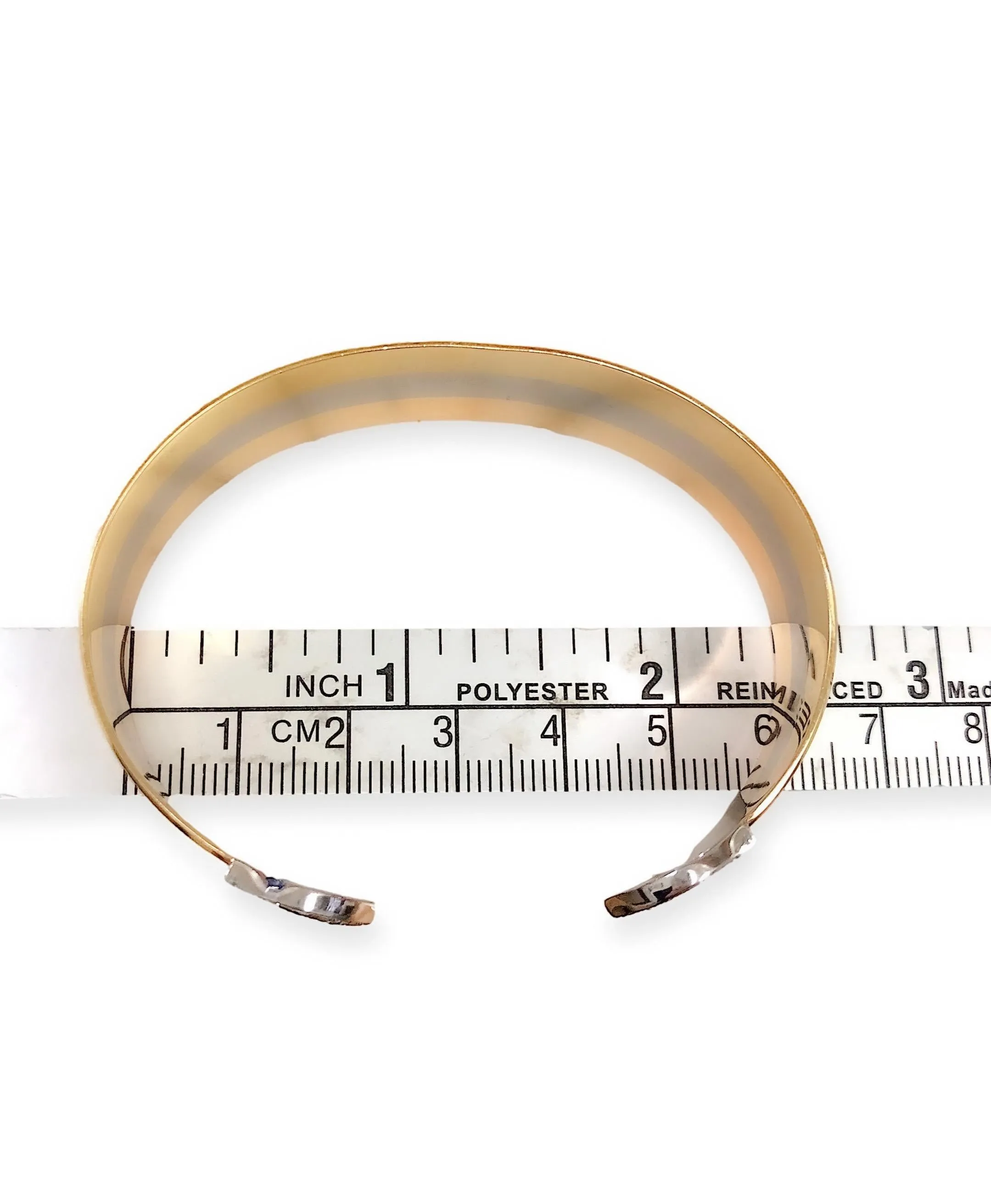 Vintage C de Cartier 18K Gold Trinity  Round Diamond Open Cuff Bracelet