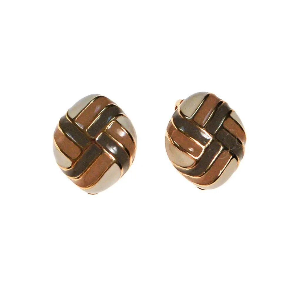 Vintage Joan Rivers Cream, Tan, Taupe Geometric Earrings