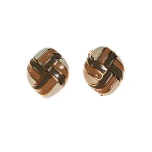 Vintage Joan Rivers Cream, Tan, Taupe Geometric Earrings