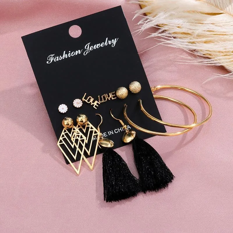 Vintage Retro Acrylic Earring Statement Luxury Tassel Earrings Korean Dangle Drop Earrings for Women Fashion earings Jewelry