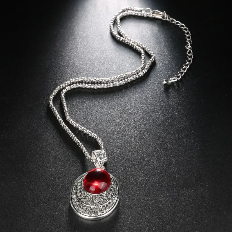 Vintage Silver Opal Gemstone Jewelry Set Women Wedding Jewelry