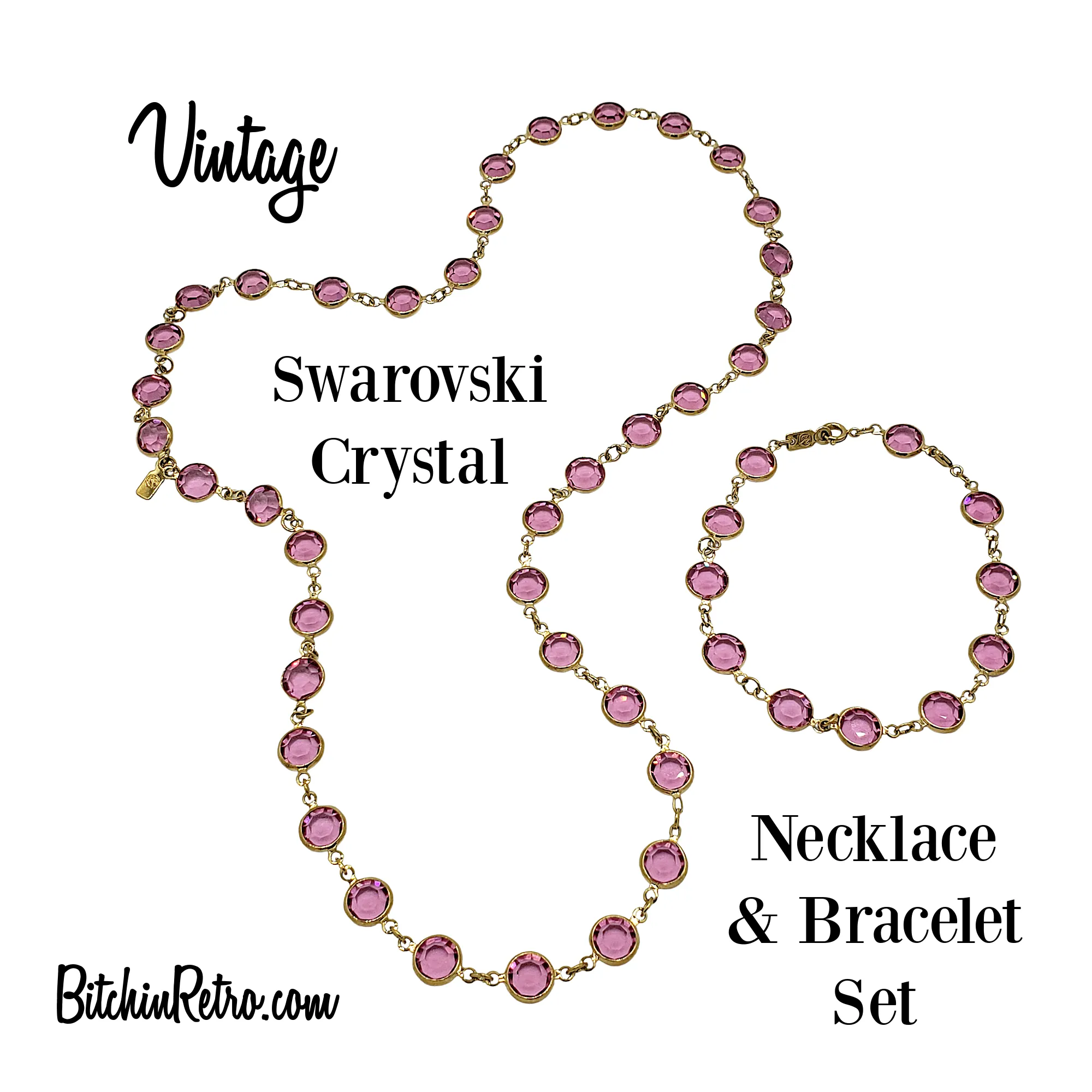 Vintage Swarovski Crystal Necklace & Bracelet Set