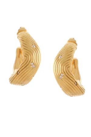 VINTAGE WAVES HOOPS WITH STONES
