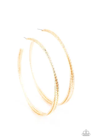 Watch and Learn Gold Paparazzi Earrings