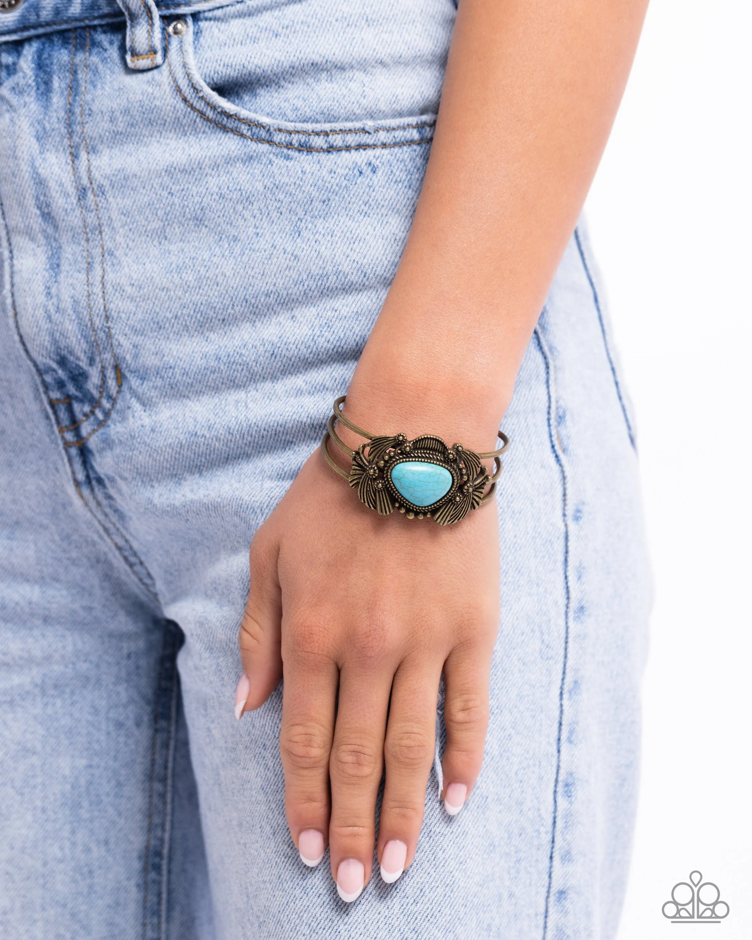 Western Wonderland - Brass (Turquoise) Bracelet