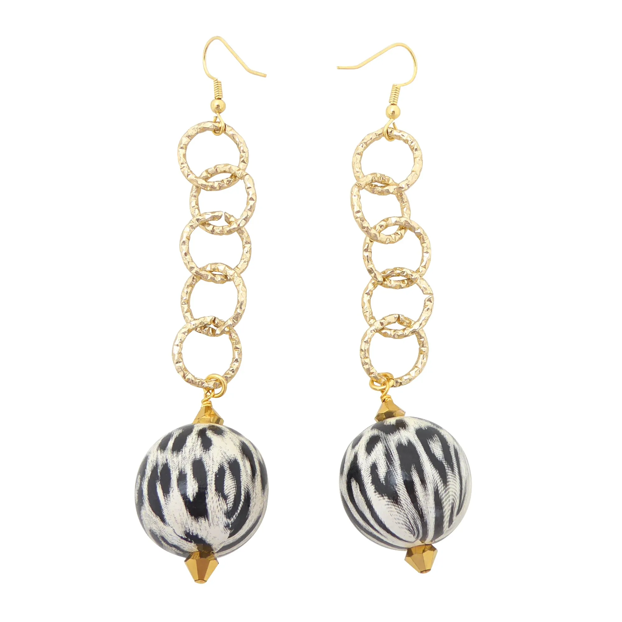 White jaguar earrings