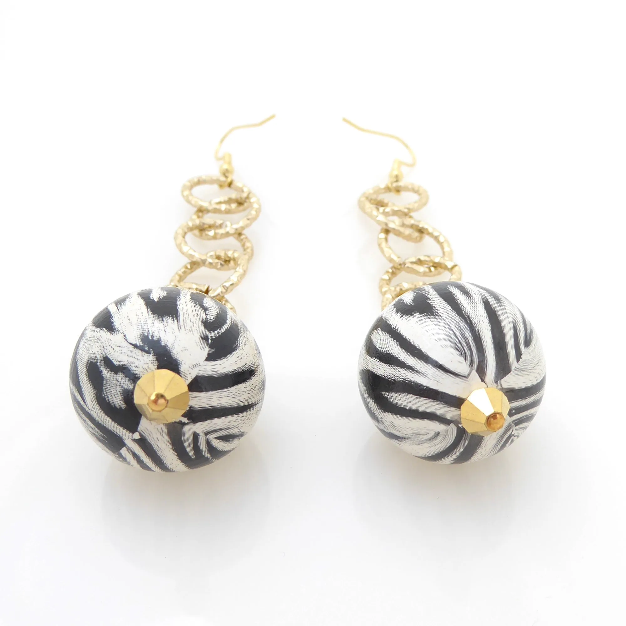 White jaguar earrings