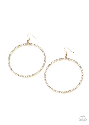 Wide Curves Ahead Gold Paparazzi Earrings